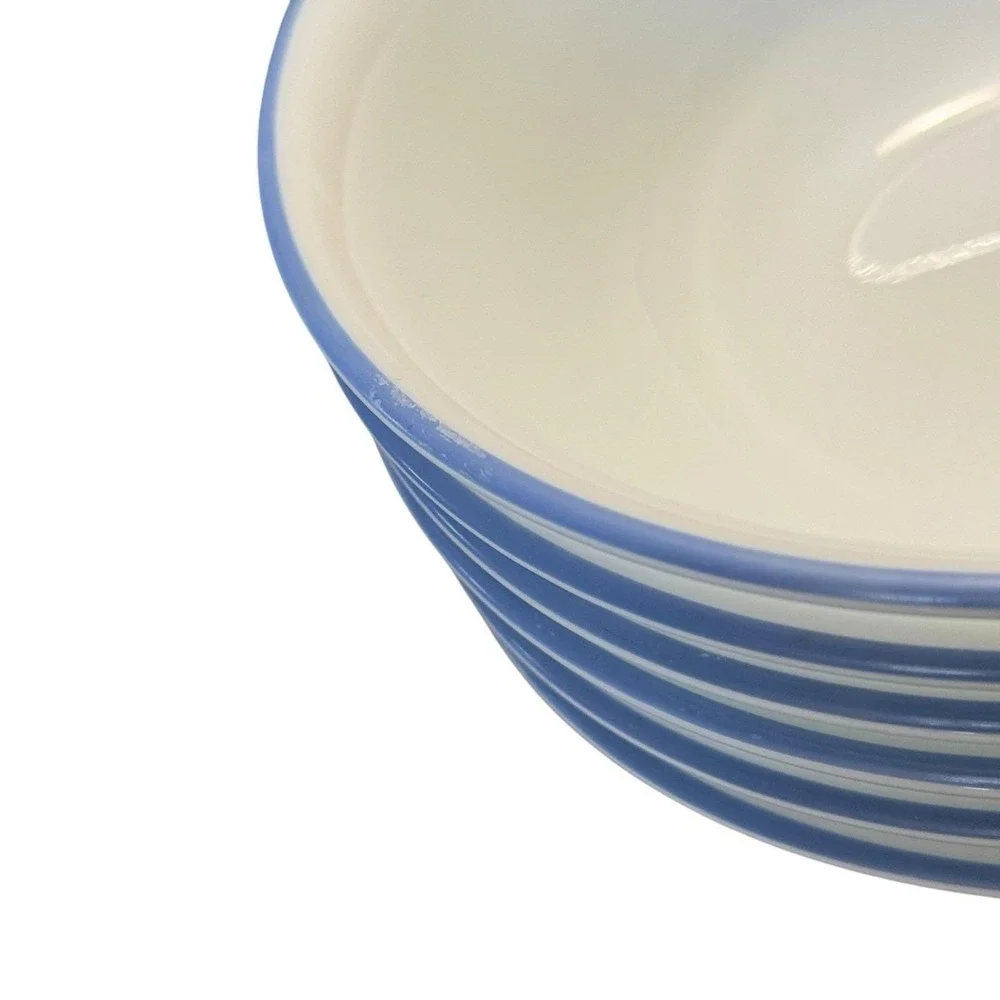 Corelle Vitrelle Set Of 6 MediumBlue Band 6 1/4 Inch  Cereal Bowls Brand New